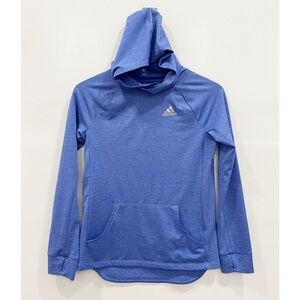 Adidas Youth Girls Melange Hoodie Lightweight Blue